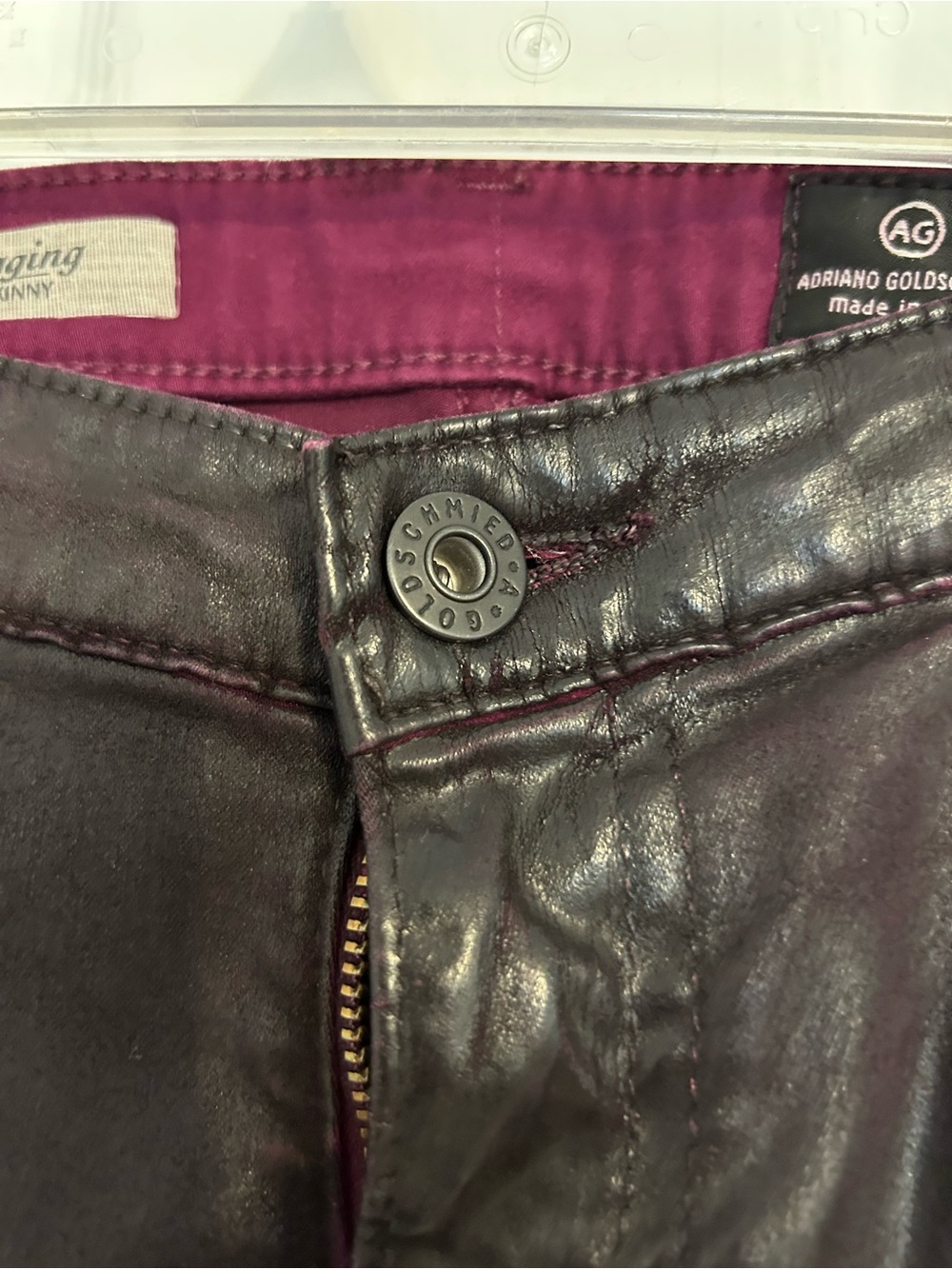 Ag Adriano Goldschmied The Legging Super Skinny Waxed Skinny Leggings
